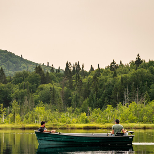 Angler fishing at sunset during best times to fish