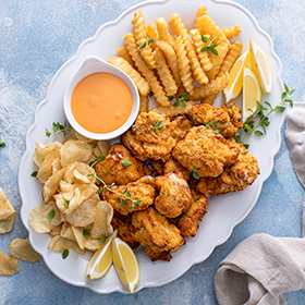 Fried catfish dish