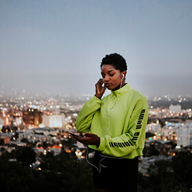 Woman taking a hike in the city